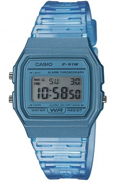 Электронные наручные часы Casio Collection F-91WS-2 с прозрачным ремешком  #1