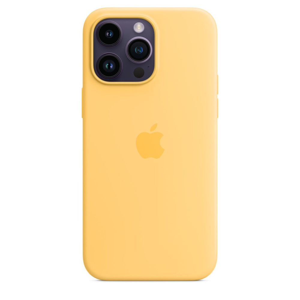 Панель-накладка Apple Silicone Case with MagSafe Yellow для 14 Pro Max (с логотипом)  #1