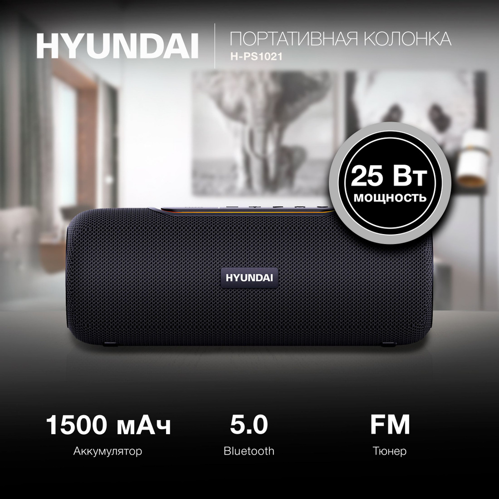 Портативная колонка с Bluetooth Hyundai H-PS1021, беспроводная колонка, музыкальный центр, магнитола #1