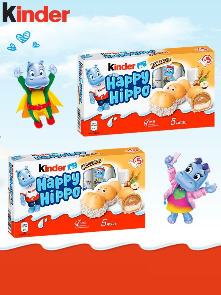 Батончики Киндер Хэппи Хиппо орех/ Kinder Happy Hippo Hazelnut 103 гр*2 шт  #1