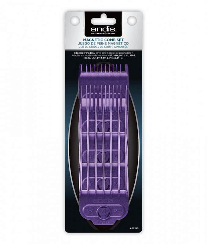 ANDIS Комплект универсальных насадок для машинок для стрижки волос на магнитах (5 шт) Andis Фиолетовый #1