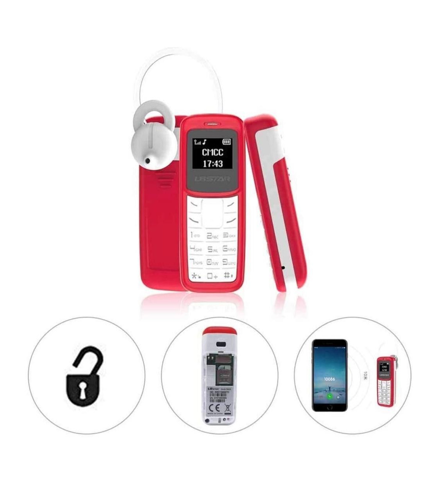 Мобильный телефон L8STAR BM30 Мини кнопочный телефон BM30 Красный  #1
