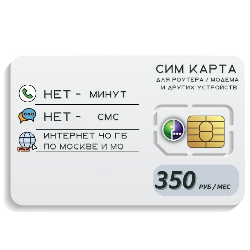 SIM-карта Комплект Сим карта Безлимитный интернет в соц сетях Тариф 350 р м 40гб 4G LTE Unlim Sim nano #1
