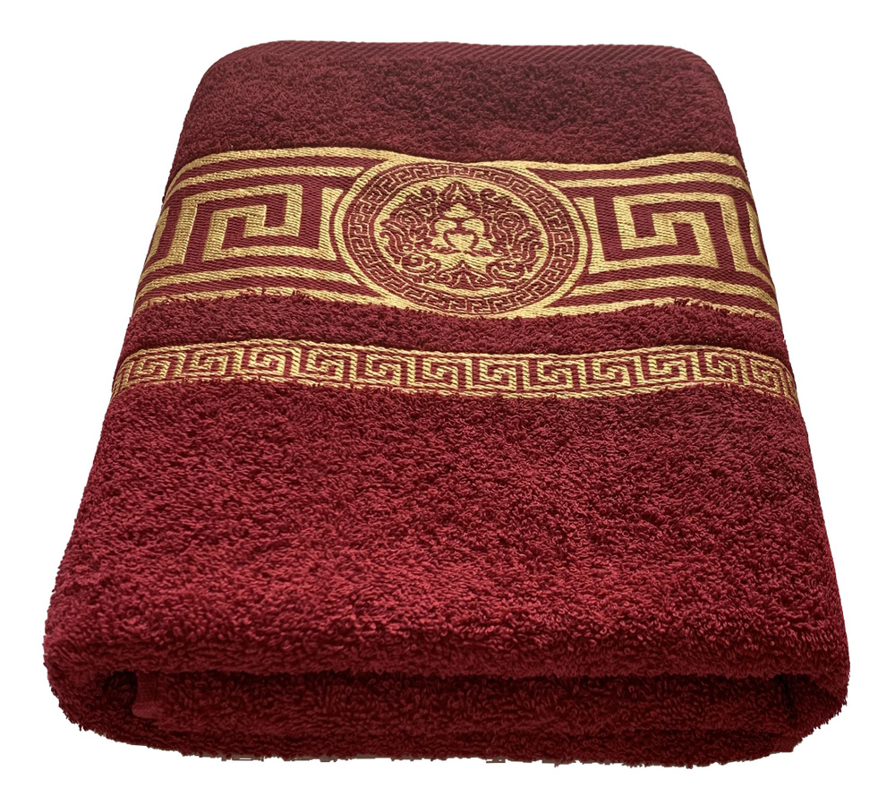 Вышневолоцкий текстиль Полотенце банное, Хлопок, 70x130 см, темно-бордовый  #1