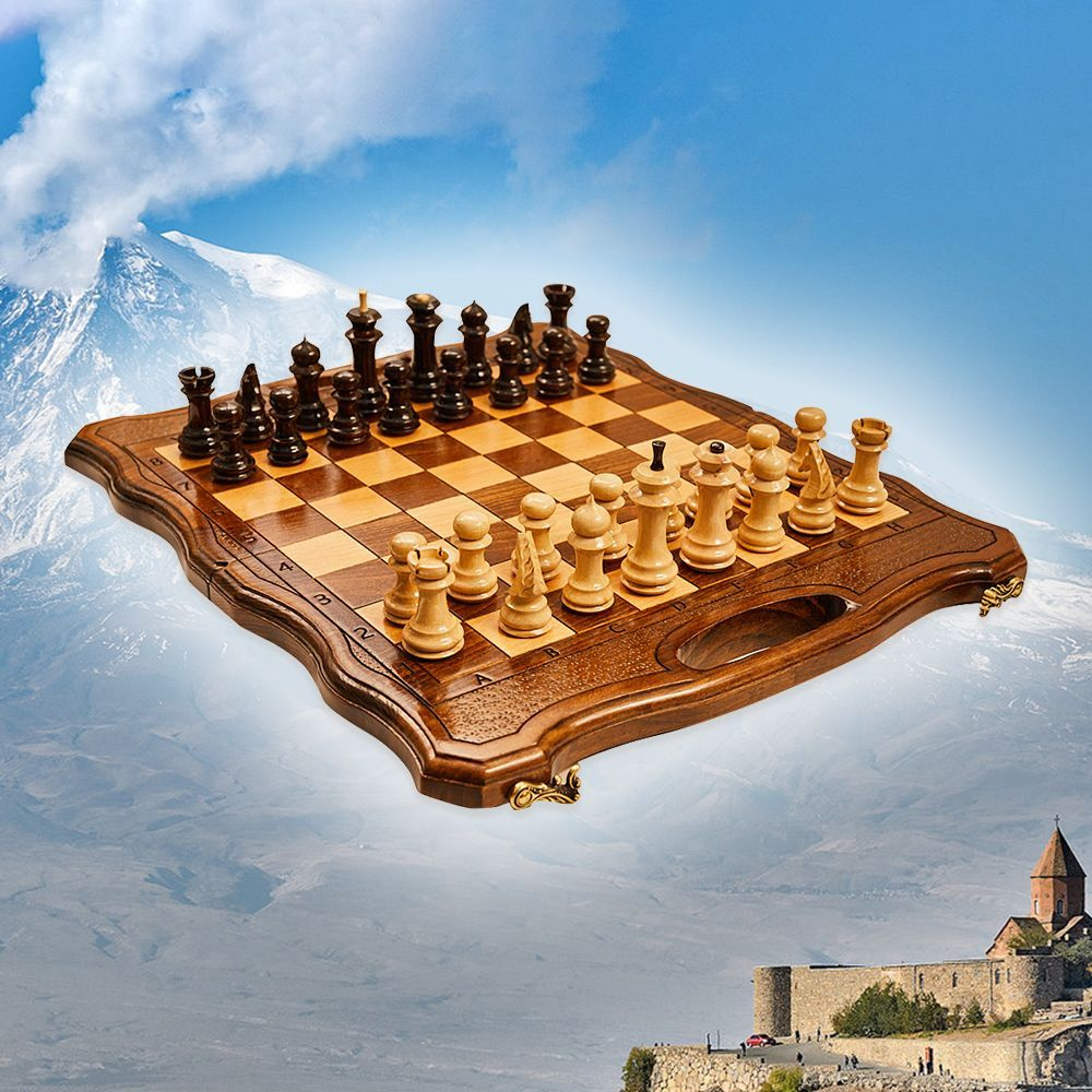 Шахматы и нарды деревянные 46 х 40 см бук Армения #1