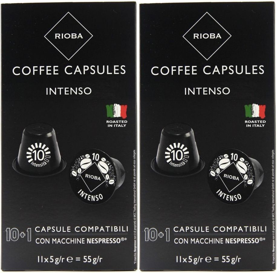 Кофе Rioba Espresso Intenso в капсулах 5 г х 11 шт, комплект: 2 упаковки по 50 г  #1