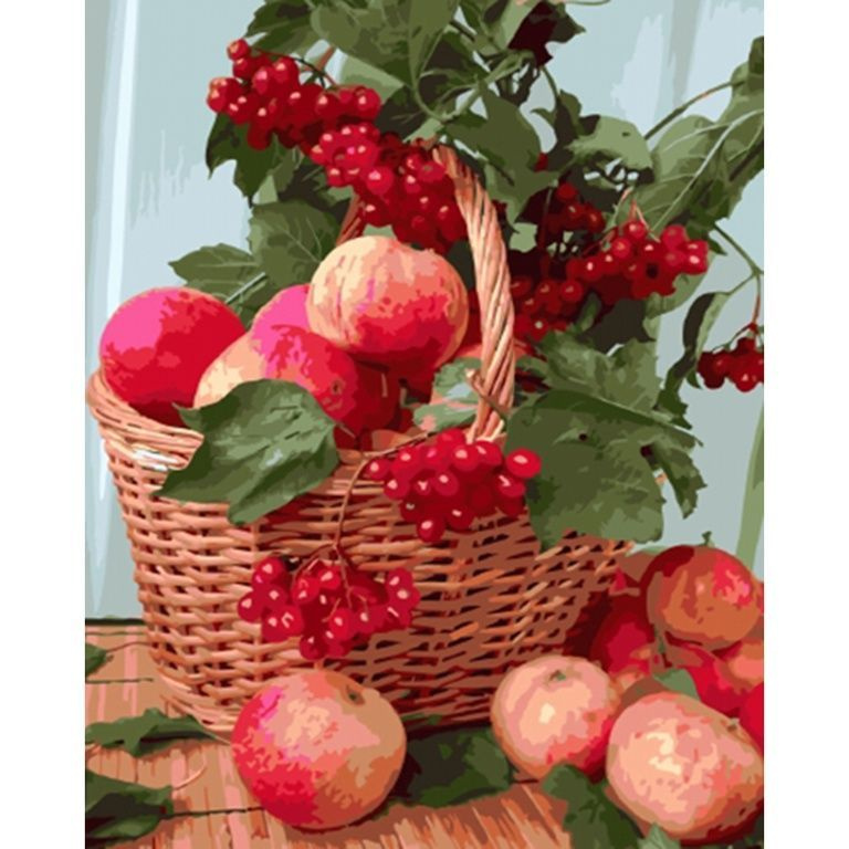 Картина по номерам на подрамнике "Корзина с яблоками" 40х50 см., ТМ Paintboy GX5174  #1