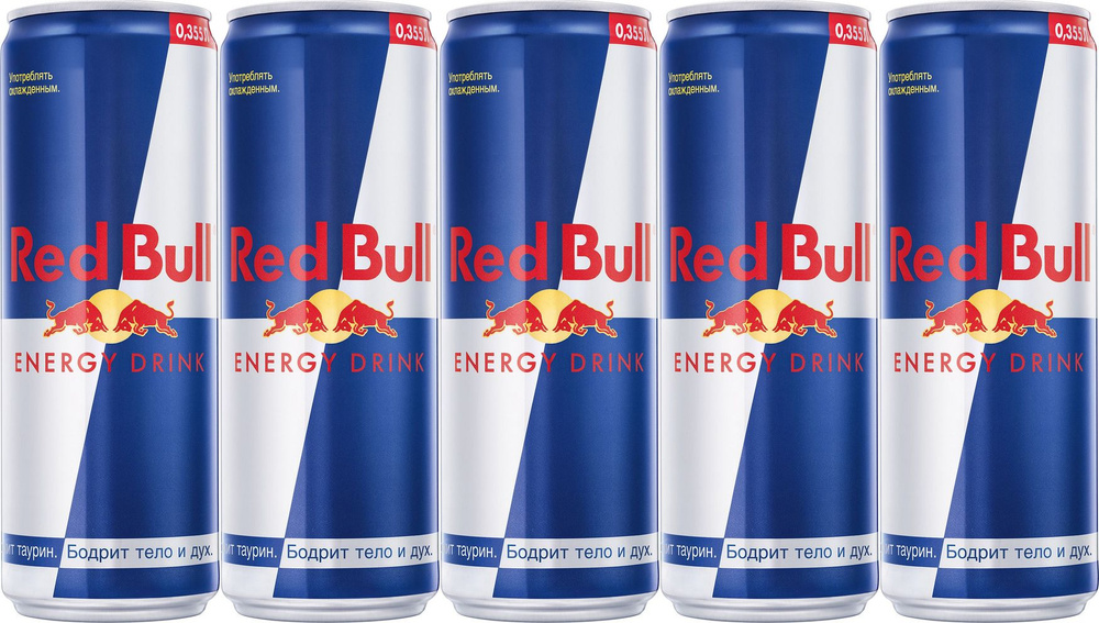 Энергетический напиток Red Bull газированный 0,355 л, комплект: 5 упаковок по 355 мл  #1