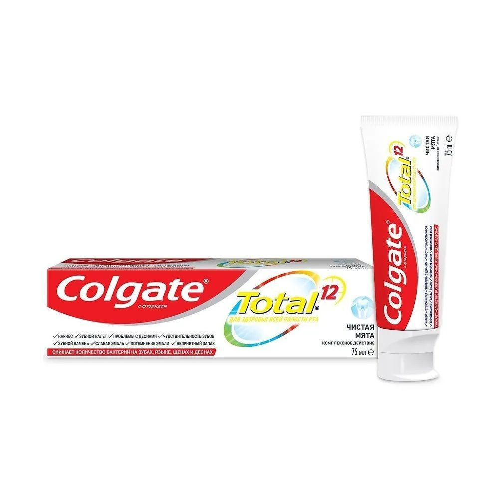 Зубная паста Colgate "Total 12. Чистая Мята", комплексная, 75 мл #1