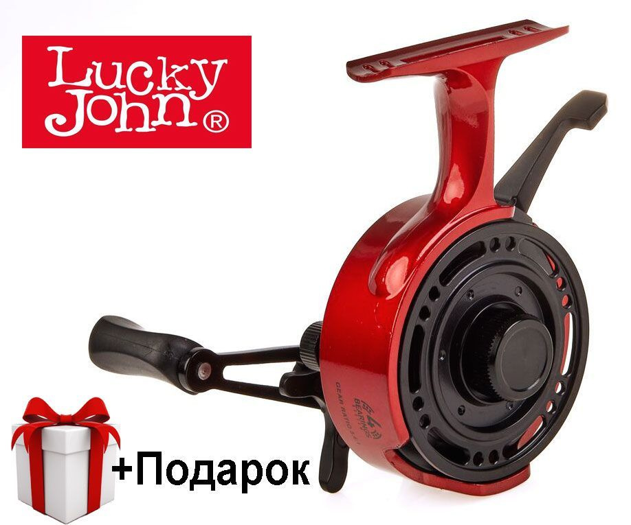 Катушка мультипликаторная Lucky John Maiko Trigger 4 M 6.0СМ + леска / Катушка для зимней рыбалки  #1