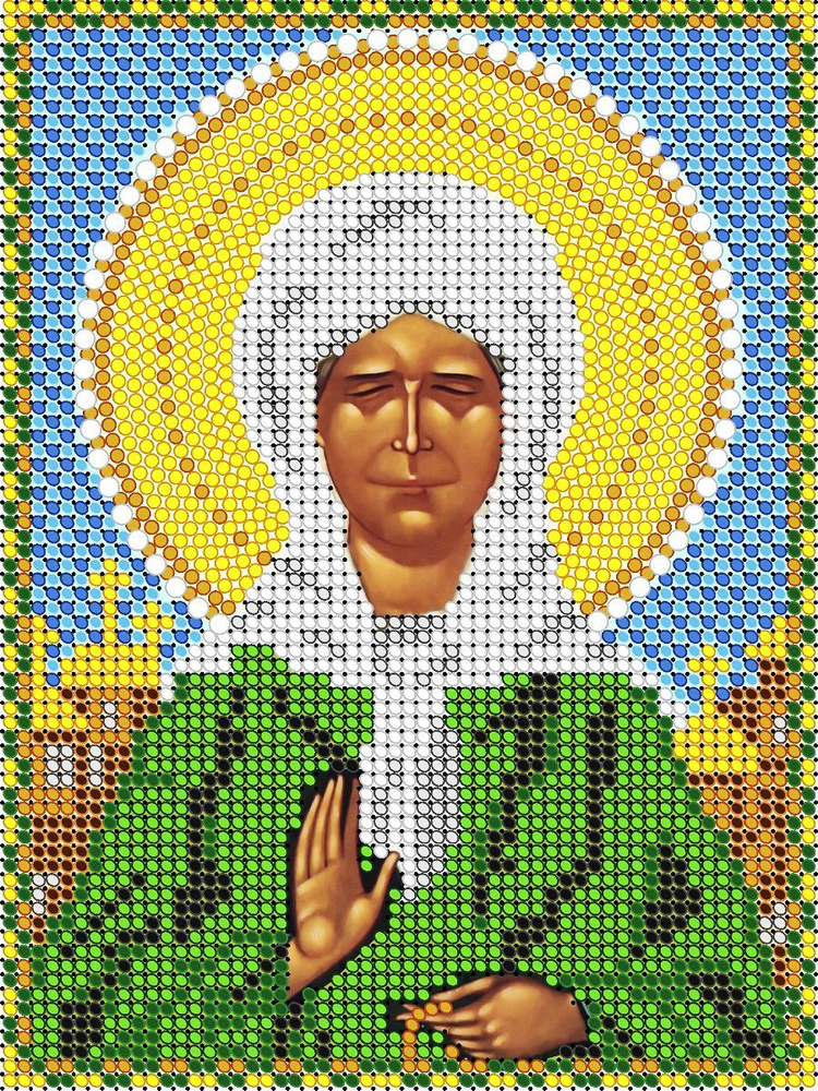 Набор для вышивания чешским бисером, Светлица, Икона Святая Блжн. Матрона Московская, 12*16 см  #1