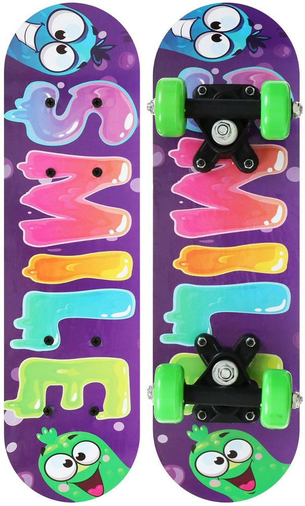 Скейтборд детский "SMILE", деревянная доска для ребенка, круизер для начинающих, скейт для детей, 44х14 #1