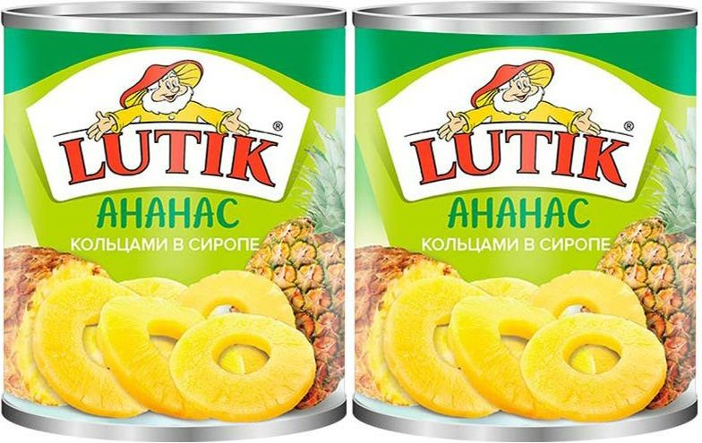 Ананас Lutik в сиропе ломтиками, комплект: 2 упаковки по 850 г  #1