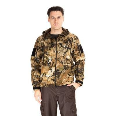 Куртка мужская демисезонная Huntsman Камелот тактическая с капюшоном, для рыбалки и охоты, ткань Softshell, #1