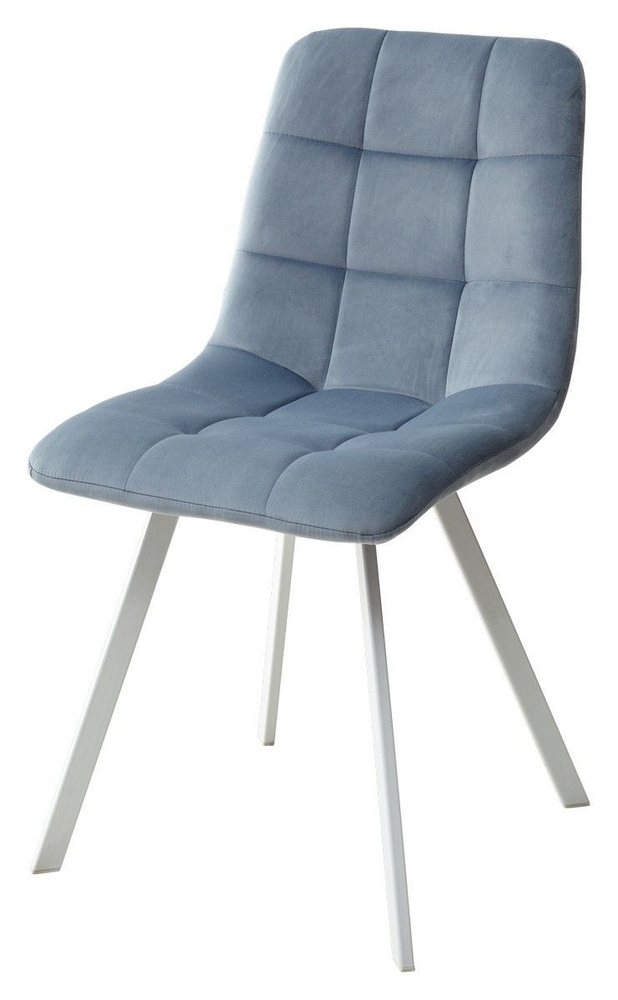 Комплект стульев М-City CHILLI SQUARE 4 шт G108-56 пудровый синий, велюр/ белый каркас  #1