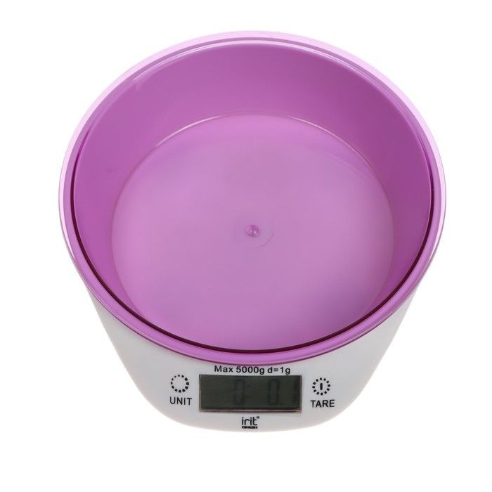 Весы кухонные Irit IR-7117, электронные, до 5 кг, фиолетовые #1