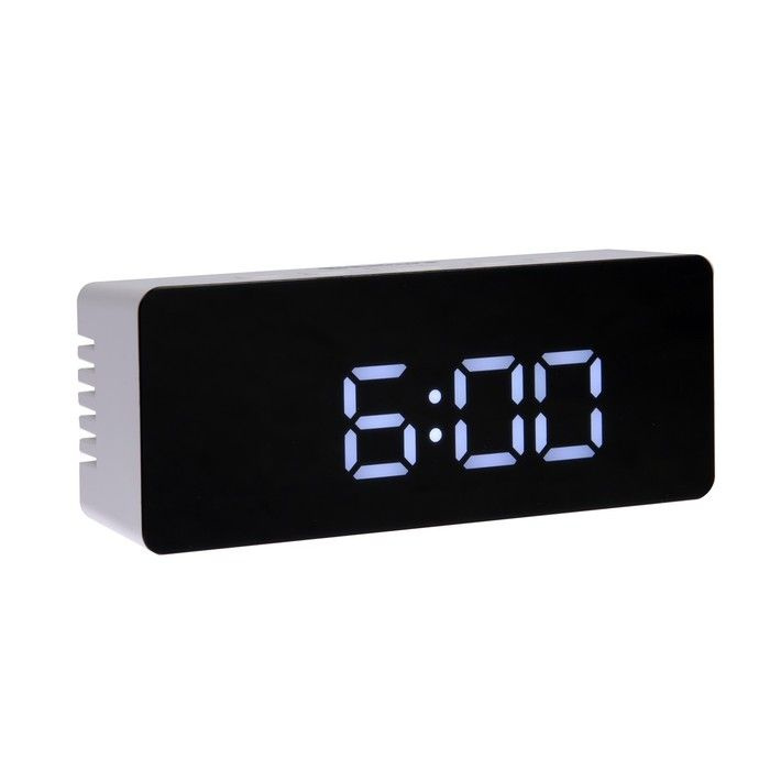 Часы-будильник Sakura SA-8525, электронные, будильник, 3хААА, белые  #1