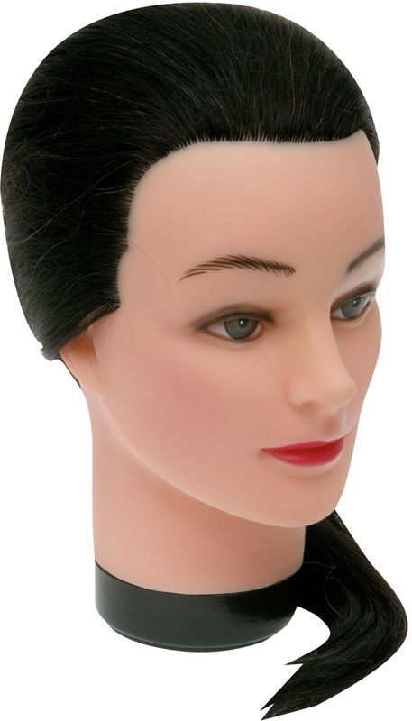 Голова-манекен учебная DEWAL "брюнетка" для парикмахеров, натуральные волосы 45-50 см M-4151L-401  #1