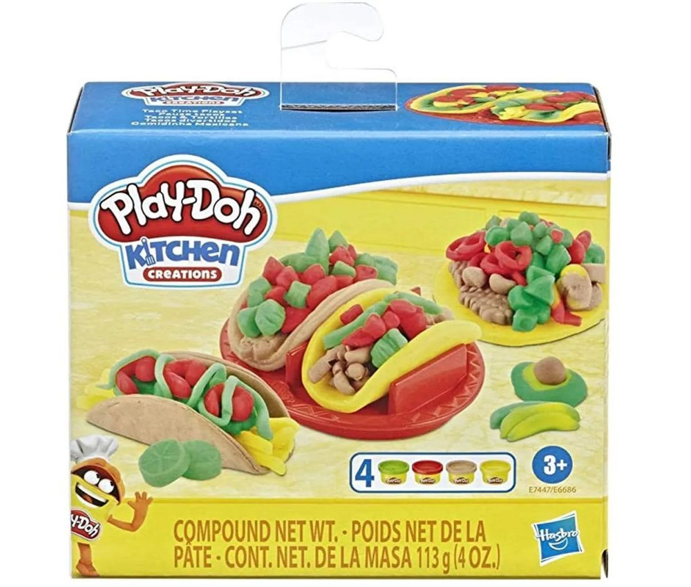 Масса для лепки Play-Doh Kitchen Creation Любимые блюда Тако (E7447) 4 цвета  #1