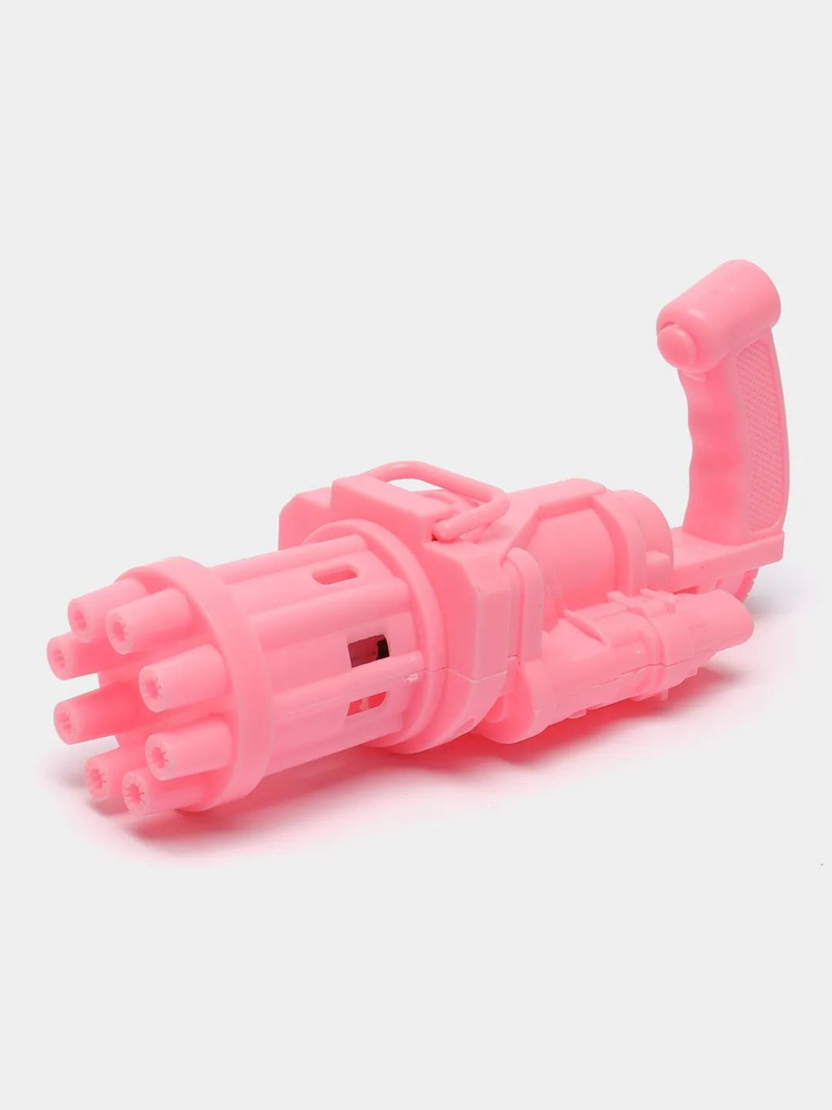 Генератор пистолет для мыльных пузырей "Миниган" розовый  #1