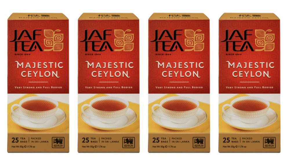Чай черный Jaf Tea Majestic 25 пакетов 4 штуки элитный без добавок  #1
