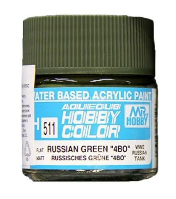 Краска акриловая водоразбавляемая MR.HOBBY Russian green 4BO, матовая, MH-H511  #1