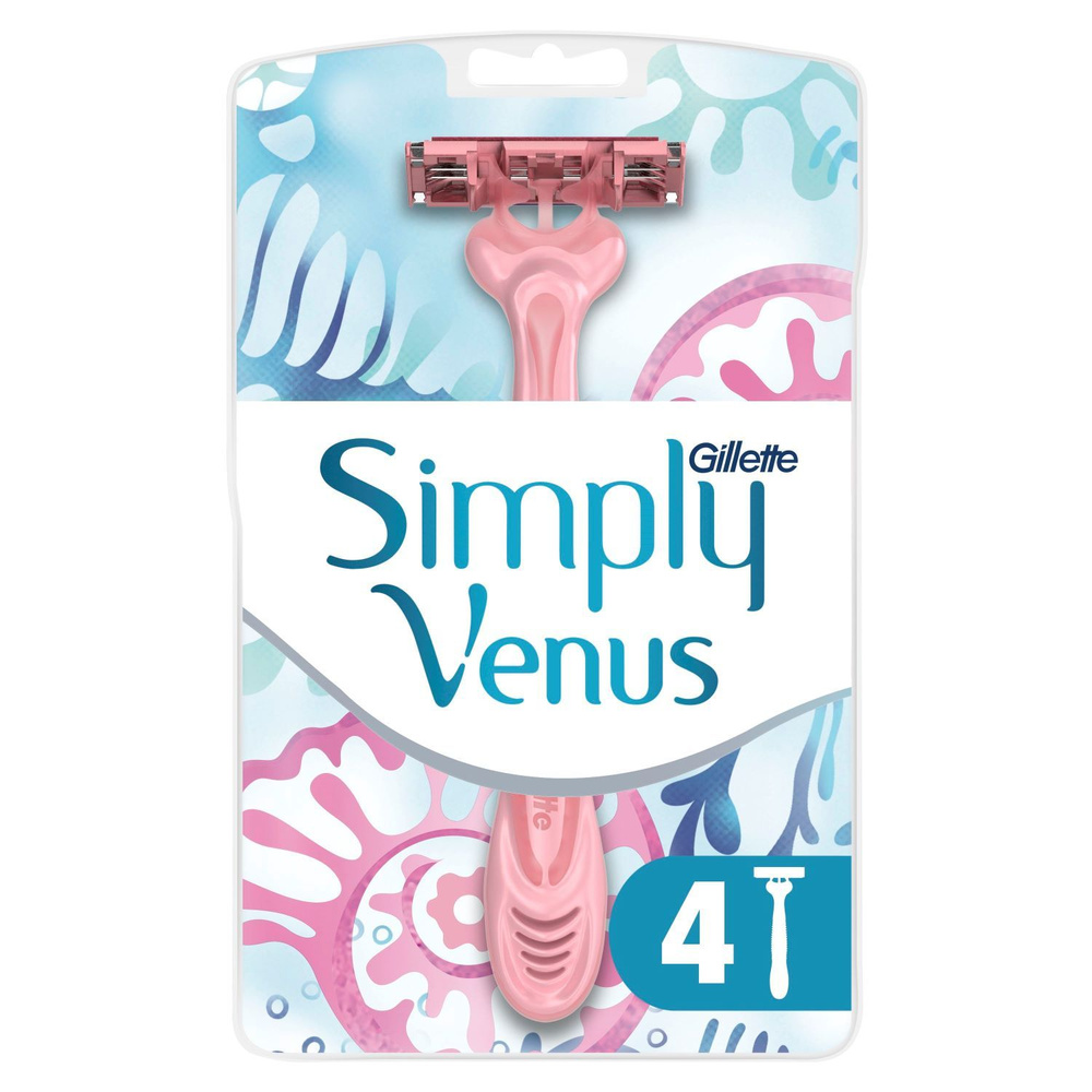 Одноразовая женская бритва Simply Venus3, 4 шт #1