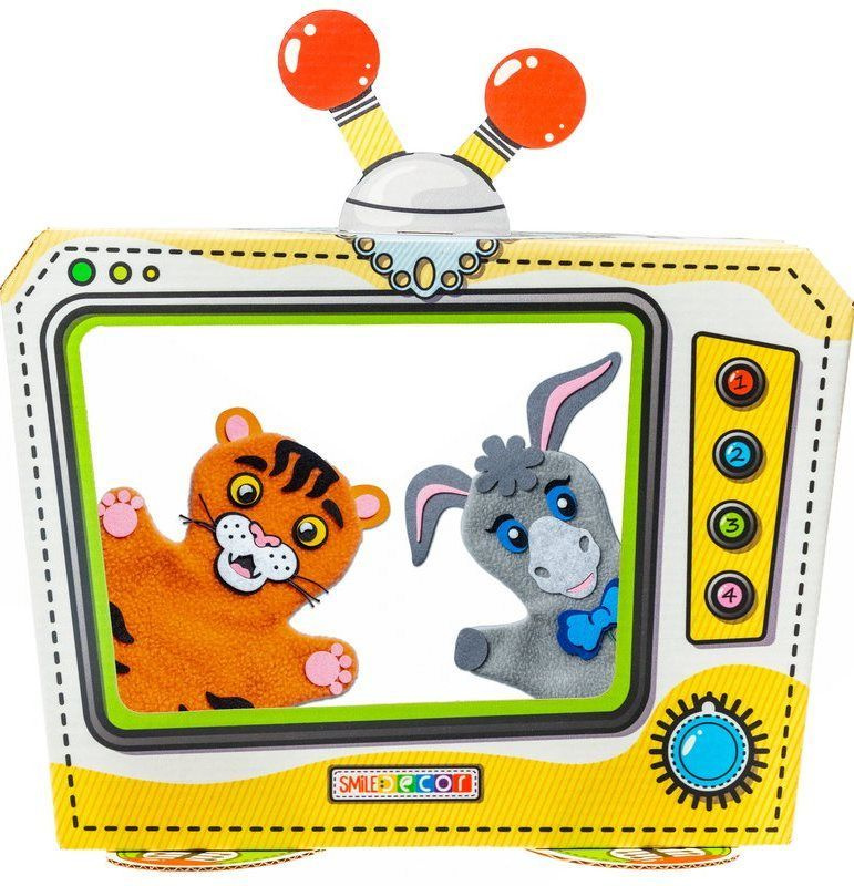Ширма для кукольного театра "Телевизор малый", из картона, для детских спектаклей, арт П102  #1