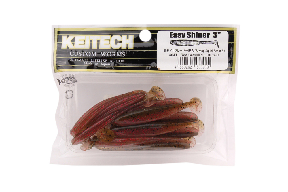 Приманка Keitech виброхвост Easy shiner 3" 404 red crawdad 10шт #1