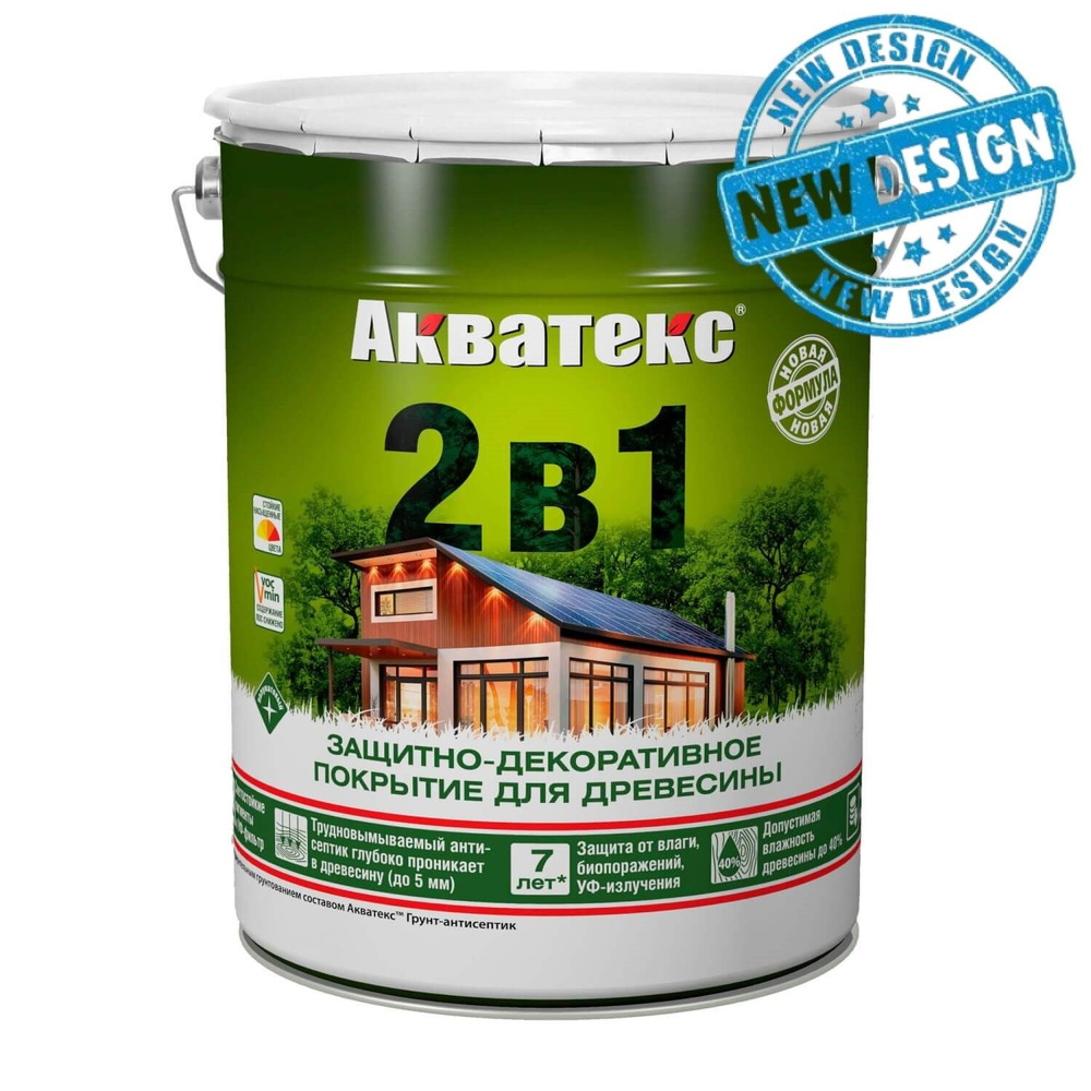 Защитно-декоративное покрытие для древесины Акватекс 2 в 1 (20л) палисандр  #1