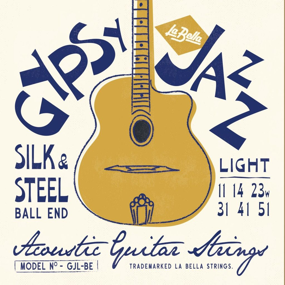 GJL-BE Gypsy Jazz Silk&Steel Комплект струн для акустической гитары, Light, 11-51, шарик, La Bella  #1