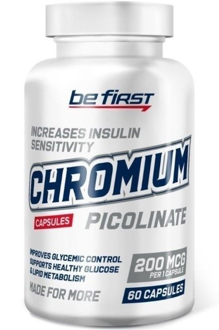 Пиколинат хрома Be First Chromium Picolinate 200 мкг 60 капсул Витамины для похудения  #1