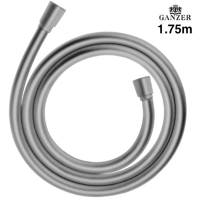 Ganzer Silverflex 1.75м шланг для душа в ПВХ оплётке, с защитой от перекручивания, темно-серый  #1
