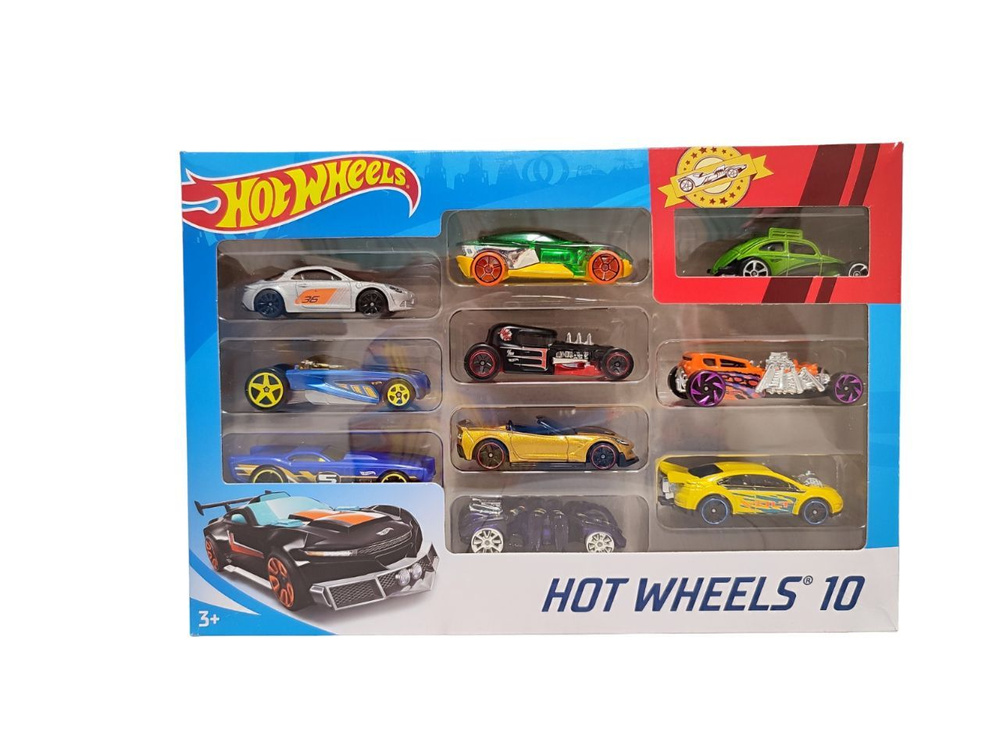 Подарочный набор Hot Wheels / Хот Вилс Базовые машинки 10 шт. (рандомный выбор), 54886  #1