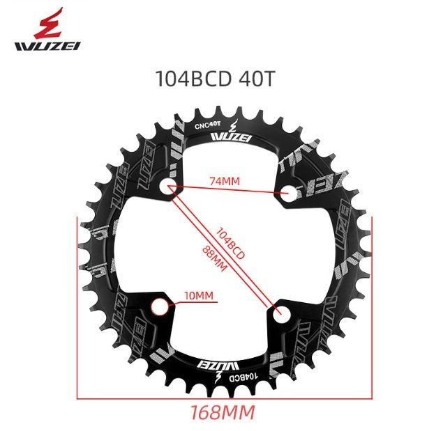 Звезда 40Т (зубов) 104BCD Narrow Wide для односкоростной системы шатунов велосипеда 32/34/36/38/40  #1