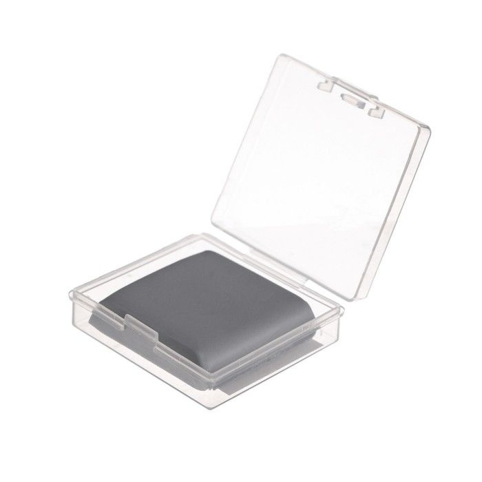 Ластик клячка прямоугольный серый (размер 37 х 35 х 0,9 мм) в коробочке (штрихкод на штуке)  #1