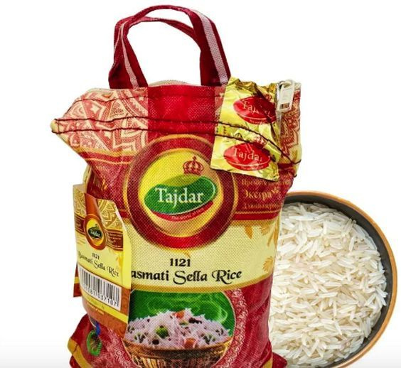 Индийский рис басмати, длиннозерный пропаренный Basmati Sella Rice Tajdar, 1 кг.  #1