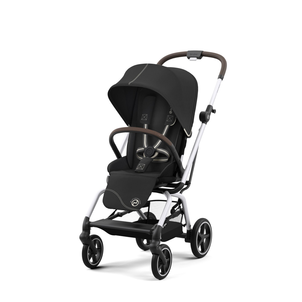 Прогулочная детская коляска Cybex Eezy S Twist+ 2 SLV Moon Black, с реверсивным блоком, компактно складывается #1