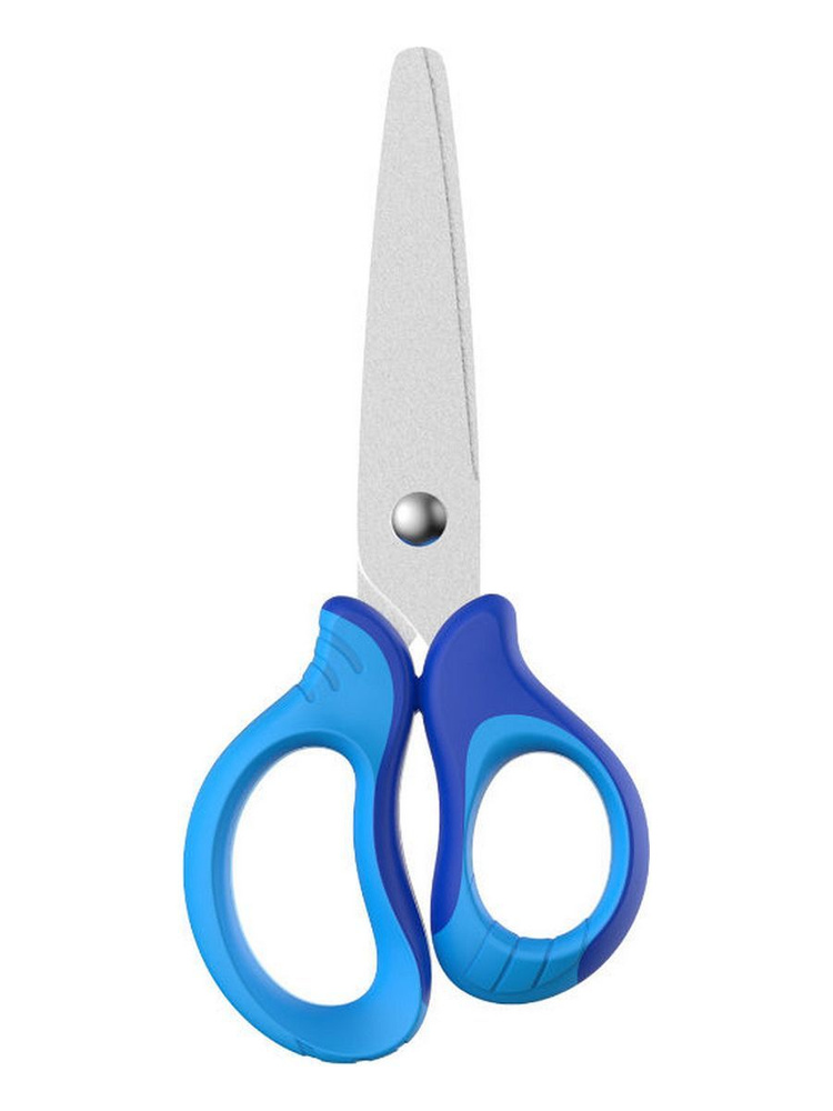 Ножницы школьные KEYROAD Soft Grip 13см, с закругленными лезвиями, голубой  #1