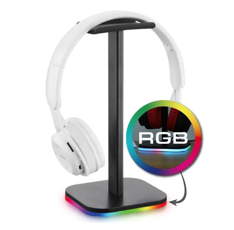 Держатель подставка для наушников с RGB подсветкой, стойка под игровую гарнитуру и игровые наушники, #1