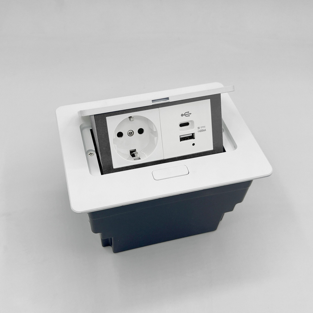 Розетка в боксе выдвижная встраиваемая в стол на 1 гнездо Shelby ...