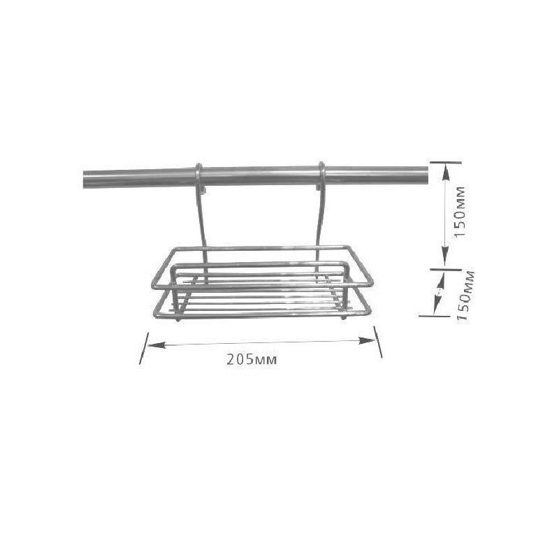 Полка на рейлинг одноярусная (205х150х150) #1