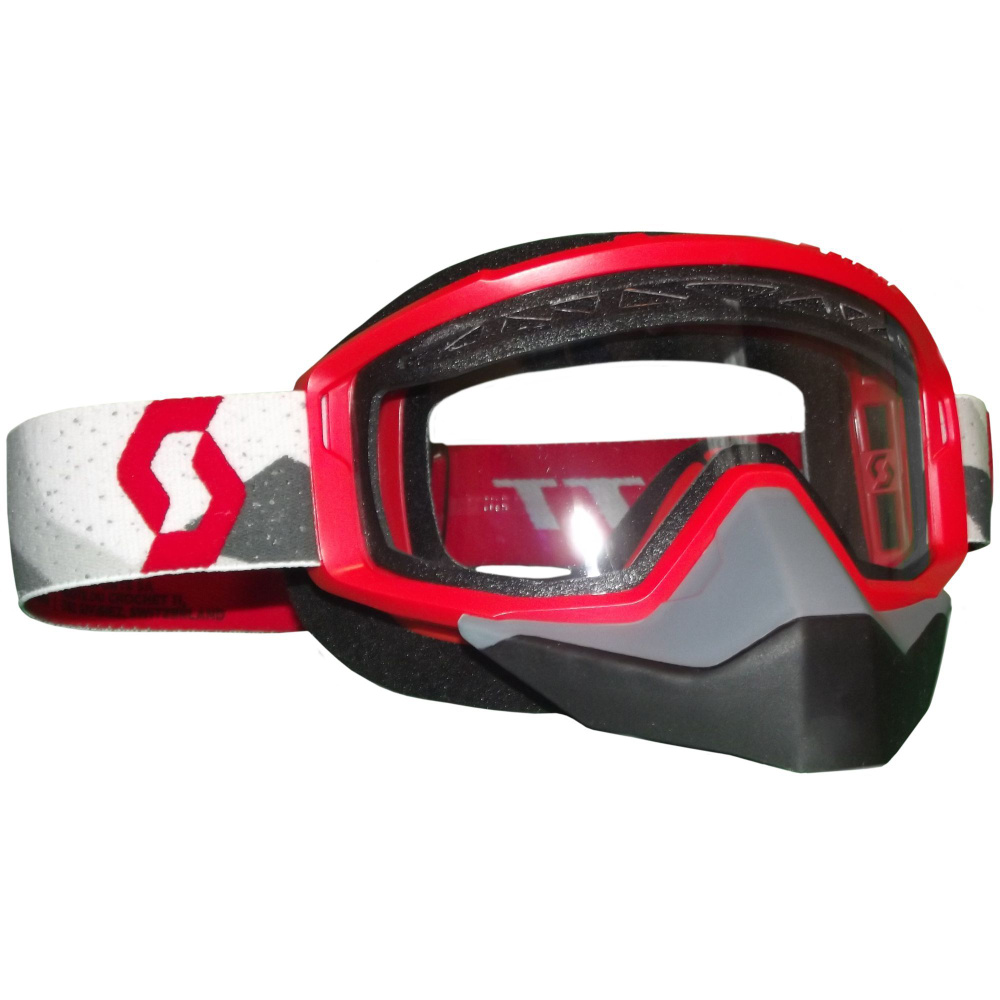 Зимние очки маска для снегохода и мотоцикла SCOTT Primal Snow Cross, camo white/red/clear  #1