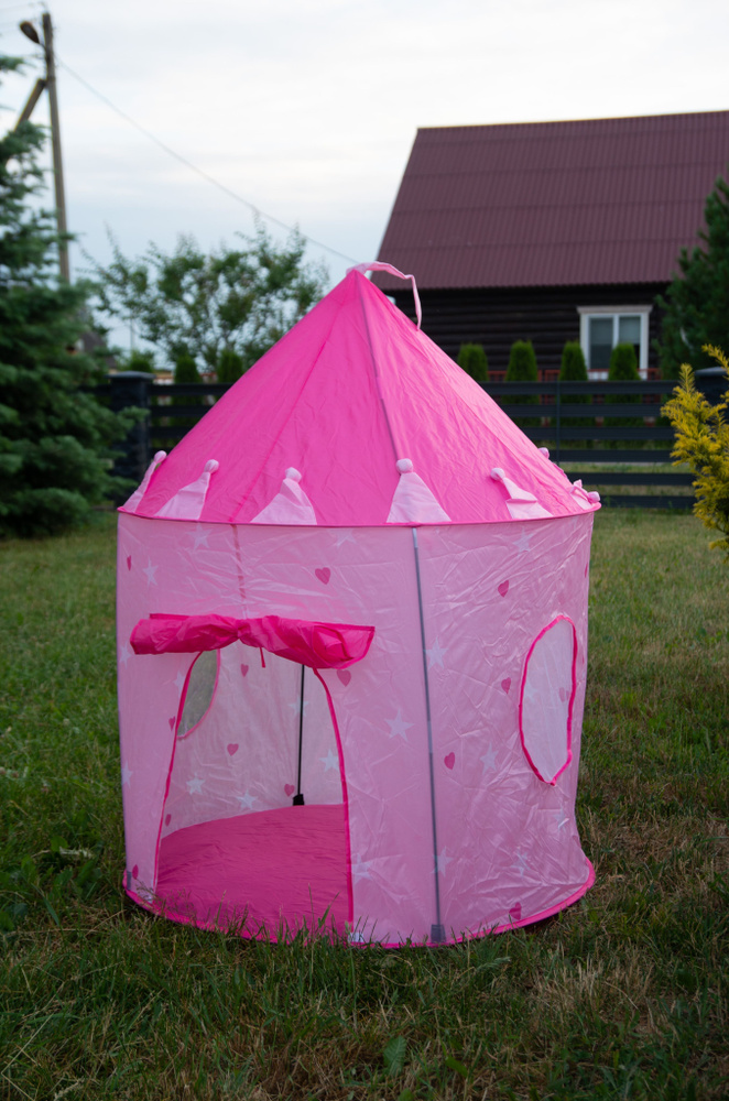 Палатка детская игровая, Comfortprom, домик, розовая #1