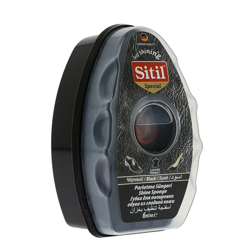 Губка для обуви Sitil с дозатором, из гладкой кожи, черный, 6 мл  #1