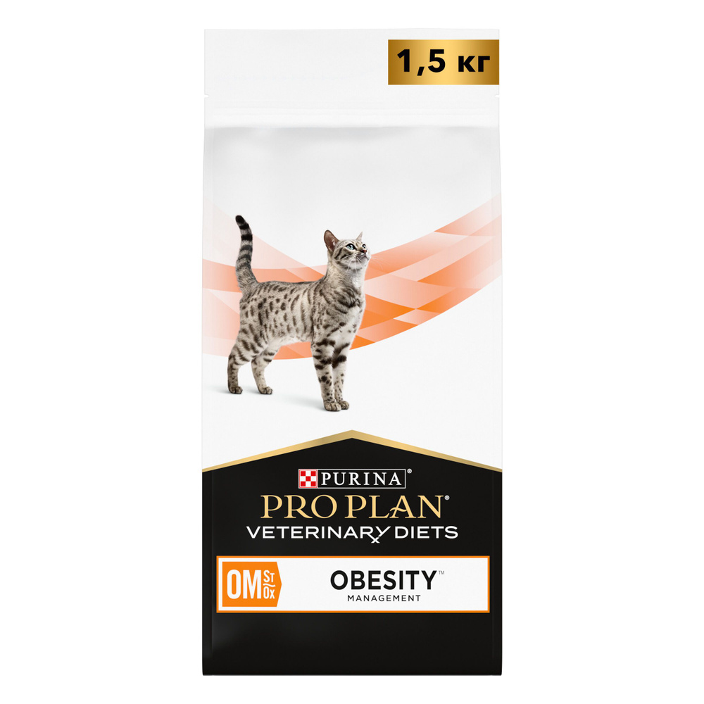 Pro Plan Veterinary Diets OM ST/OX Obesity Management Сухой корм для кошек при ожирении, 1,5 кг  #1
