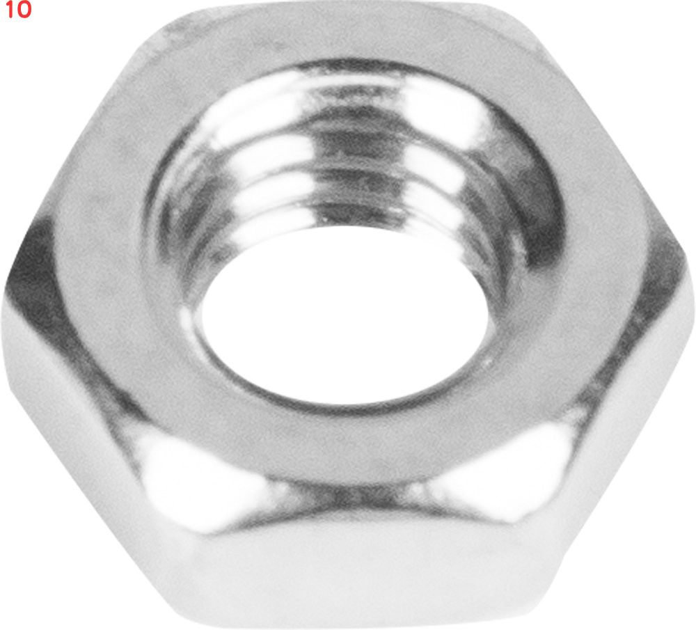 Гайка шестигранная М4, DIN 934, нержавеющая сталь, 20 шт. (10 шт.), ZR82351183  #1