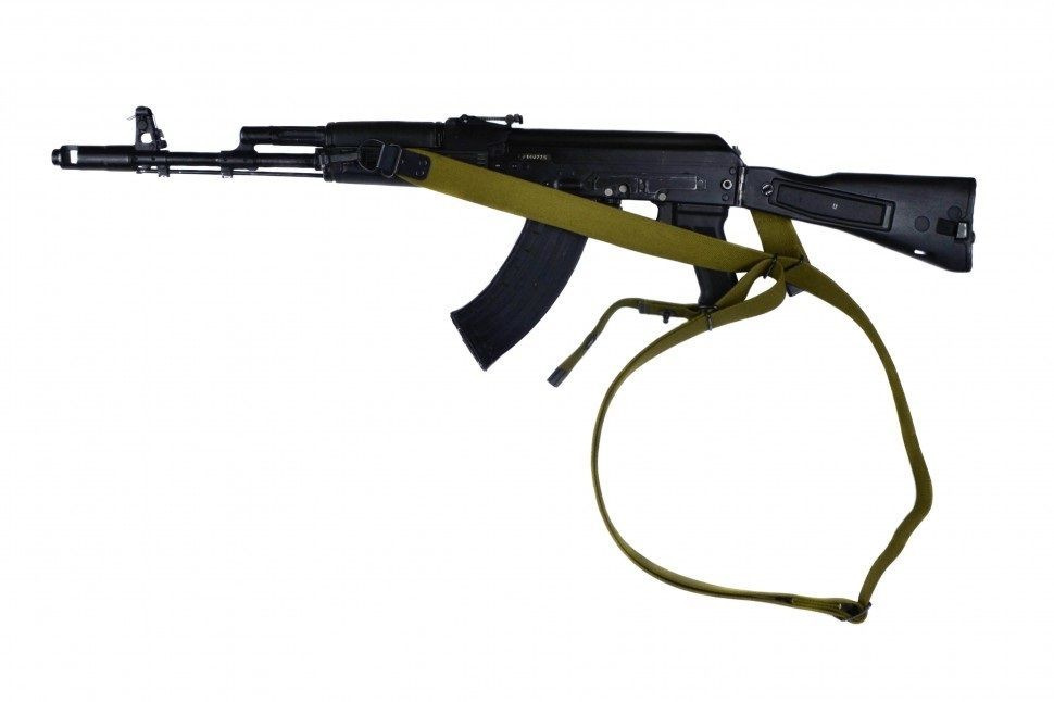 Ремень оружейный трёхточечный РАС-М на складной приклад брезентовый Хаки для АК74М, АК101...105, РПКС, #1