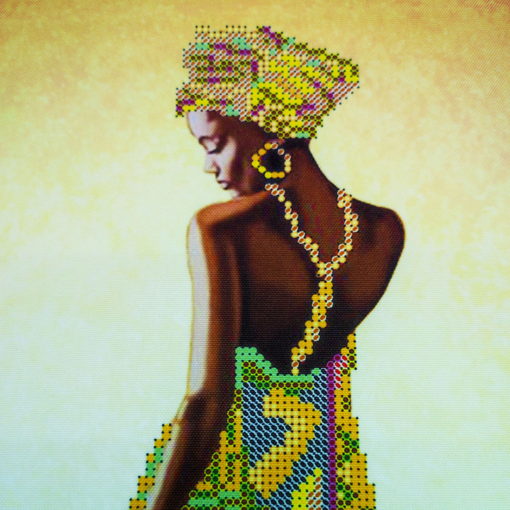 Рисунок на ткани для вышивания схема вышивки бисером Африканские леди 20*37см  #1