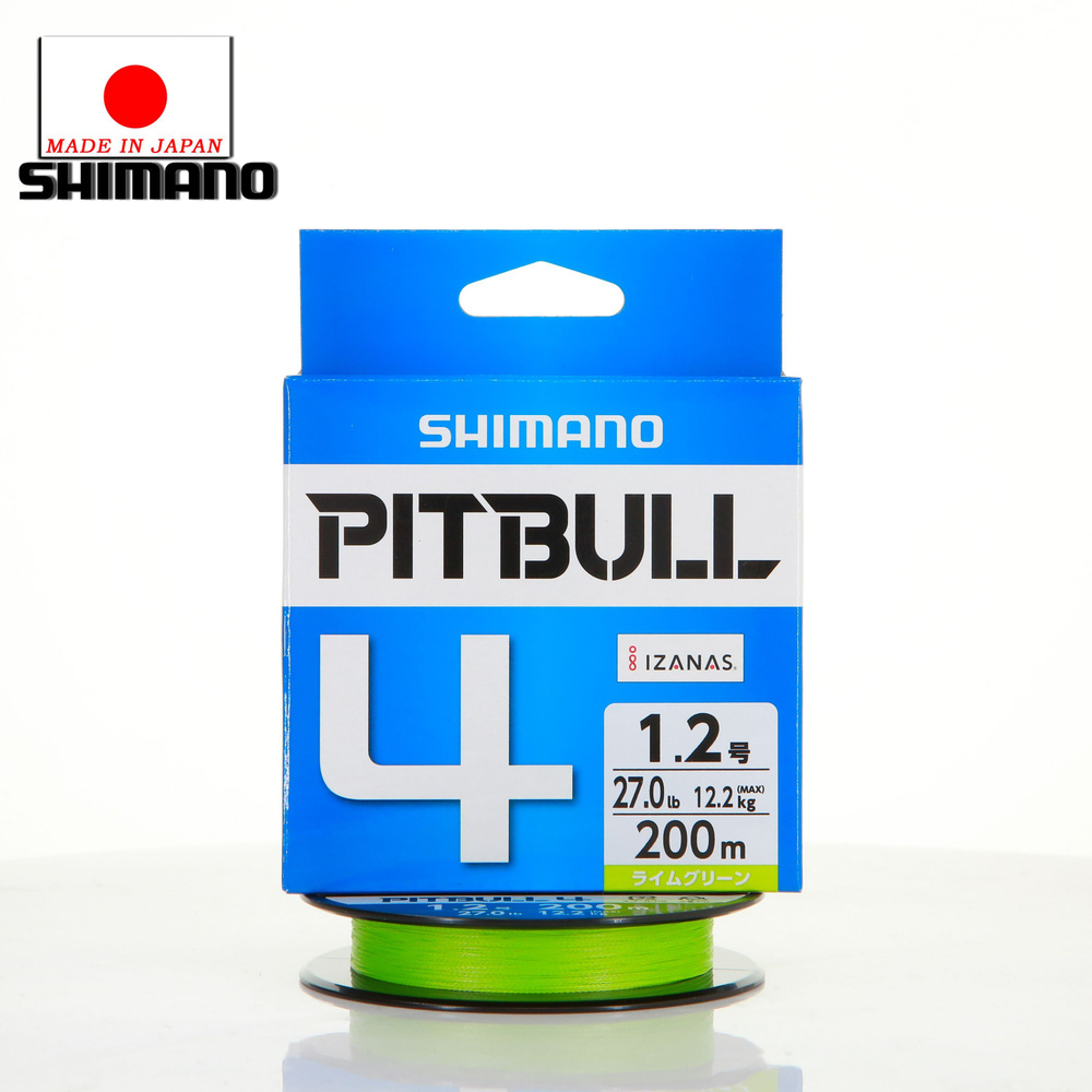 Шнур Shimano PL-M64R Pitbull 4 200m #1.2 Lime Green #1